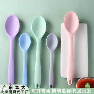 Silicone <b>Spoon</b> Large Size 27.2x5.5cm Heat Resistant Kitchen Utensil For Stirring Soup Salad Cooking - Product Image 4