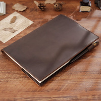 Cuaderno B5 de Piel de Vacuno de Primera Capa, Cuaderno de Recortes de Cuero Genuino con 88 Páginas Interiores, Cuaderno de Viaje de Alta Calidad para Escribir