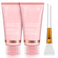 Masque facial peel-off Ikzee 75ml, soin hydratant élastifiant, réduit le relâchement et la terneur, collagène hydrolysé, masque de nuit