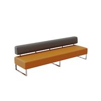 Banc long en métal moderne en forme de L, banquette pour hôpital, hôtel, hall d'entrée, canapé en cuir PU, mobilier commercial pour salle d'attente