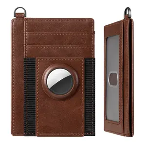 Latest Design Microfiber Leather Vertical Wallet With D Buckle Card Wallet With Anti-Lost Slot