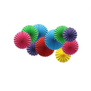 Juego de 6 Abanicos de Papel Colgantes Coloridos, Estilo Moderno, Decoraciones de Techo para Fiestas y Bodas, Material de Papel D0100X317XX - Product Image 1