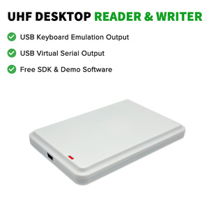 Lector y Grabador de Tarjetas <span class=keywords><strong>RFID</strong></span> <span class=keywords><strong>UHF</strong></span> ISO18000-6C TY100 860-960MHz, Lector y Programador de Escritorio USB con Emulación de Teclado y SDK Gratuito - Product Image 1