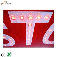 Panneau de signalisation routière solaire LED Owleye, octogonal, en aluminium mince de 8 mm, étanche IP66, distance visuelle de 1000 m, pour sortie de autoroute, troisième catégorie