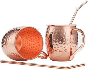 Tasse à café/bière martelée en cuivre massif plaqué, 16 oz, en acier inoxydable, style Moscow Mule, vente chaude - Product Image 5