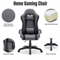 Chaise de jeu ALINUNU ODM OEM en tissu respirant pour usage domestique, chaise de jeu ergonomique réglable en hauteur