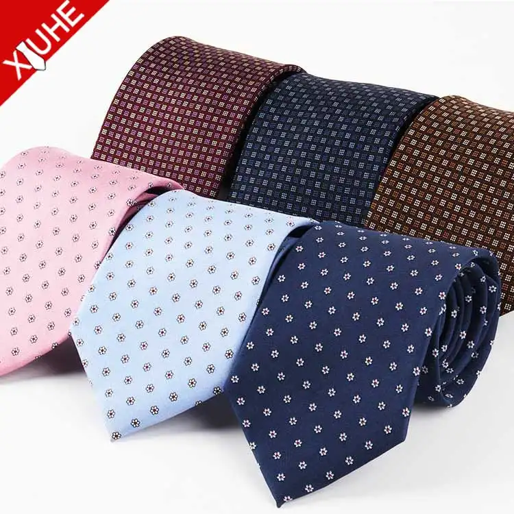 New Arrival Mens Tie Luxury Elegant Navy Blue Silk Neckties Wholesale Printing Pattern 100% Silk Ties