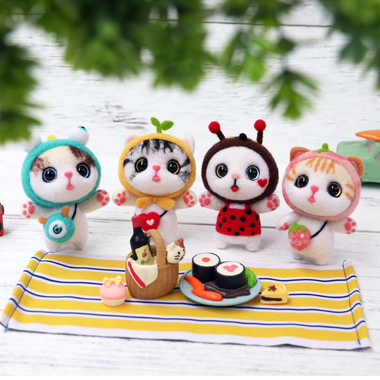 Оптовые штампы ручной работы Наборы для творчества шерстяные войлочные куклы