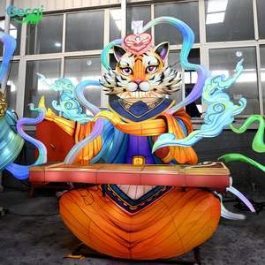 Lanterne géante GECAI pour l'extérieur, représentant les 12 signes du zodiaque chinois, cochon, avec structure en métal et éclairage LED en soie, 110/220V - Product Image 6