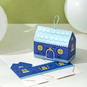 House Shaped Ribbon Handle Paper Candy Gift Boxes For Children's Day