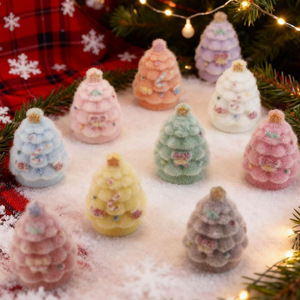 Ornements de Noël floqués Ertong Mini, 10 couleurs, accessoires de bijoux DIY, décorations artistiques rétro - Product Image 2