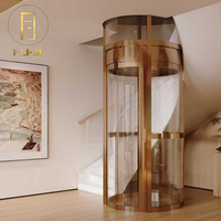 Ascenseur Électrique Personnalisable pour Cabine, Capsule Circulaire, Petit Ascenseur Personnel pour Appartement, Villa, Hôtel, en Acier Inoxydable, AC, Style Chinois
