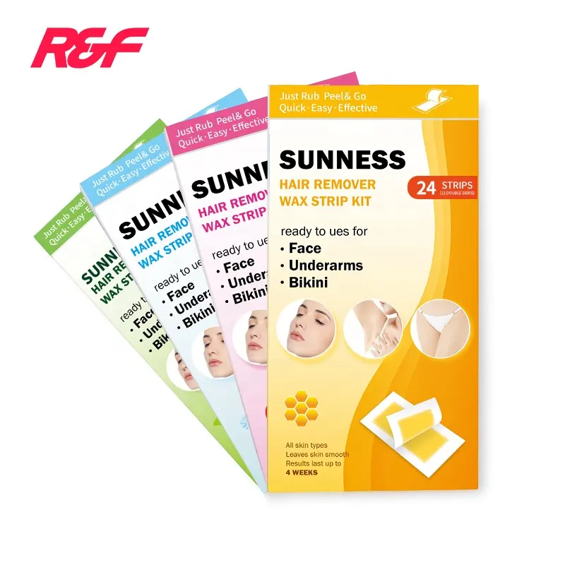 Hair Removal Wax Strips for Leg Body Waxing kit with 24 Strips