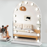 Miroir de Maquillage LED Moderne Détachable à Rotation 360°, Lumineux en Forme de Bulle, Trois Modes de Couleur, Commande Tactile Intelligente pour Coiffeuse