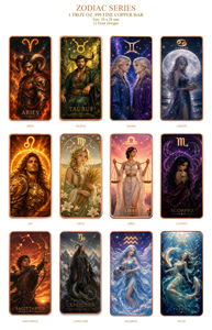 Set de Barras de Cobre Zodiacales de 1oz, Serie Completa, con Impresión UV 2D en <span class=keywords><strong>el</strong></span> Obverse y Grabado 3D en <span class=keywords><strong>el</strong></span> Reverse, para Coleccionistas - Product Image 4