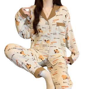 <span class=keywords><strong>Pigiama</strong></span> da <span class=keywords><strong>Donna</strong></span> con Stampa Cartoon, Maniche Lunghe, Casual e Comodo, Novità Autunnale per Casa - Product Image 1