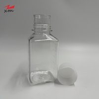 Flacon de sirop pharmaceutique 125 ml 500 ml, flacon carré pour médicaments, emballage transparent pour produits de santé, flacon pour capsules de médicaments, flacon pour réactifs