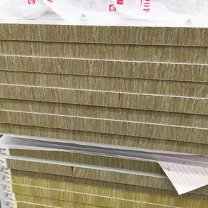 High Quality Heat Insulation Materials 50mm 75mm 100mm 150mm Rock Wool Sandwich Panels For Steel Structure Buildings