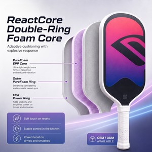 Nouvelle Raquette de Pickleball OMNI 2026, Face en Fibre de Carbone T700, Noyau en Mousse <span class=keywords><strong>Double</strong></span> Anneau, 16mm, Légère, Contrôle du Spin - Product Image 4