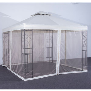 MIA exterior impermeable marco de acero pabellón jardín patio trasero Hardtop hierro <span class=keywords><strong>3x3</strong></span> <span class=keywords><strong>Gazebo</strong></span> mosquitera cortina a prueba de viento - Product Image 1
