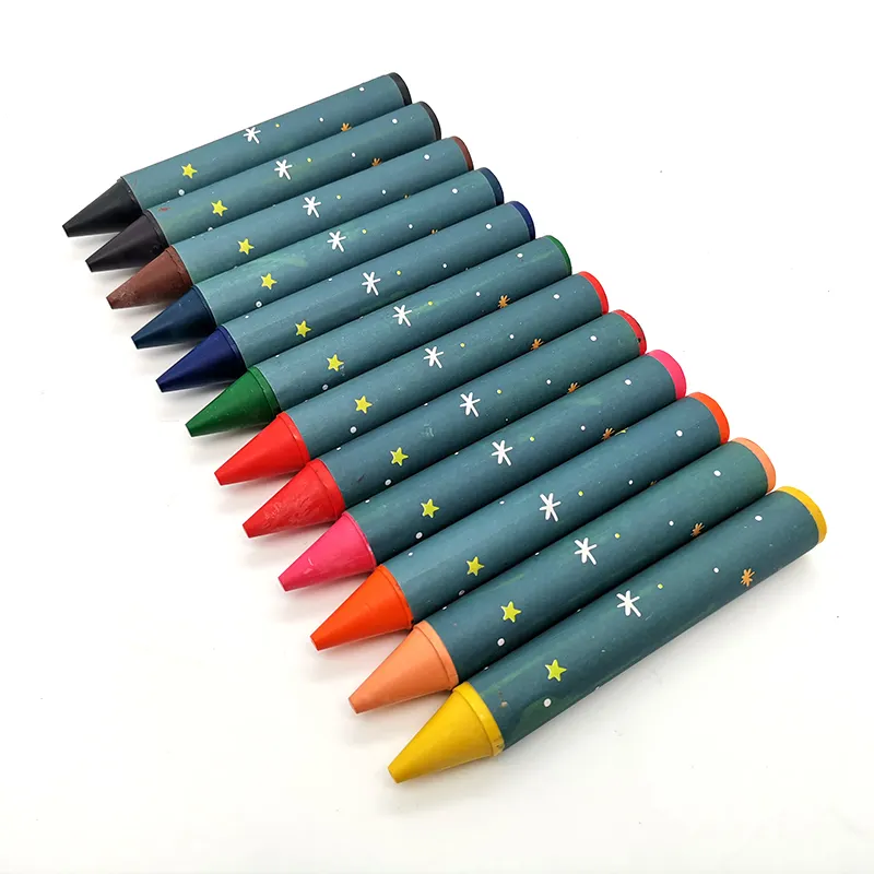 Безопасный набор 12 видов цветов восковых мелков, набор масляных пастельных художественных карандашей для рисования для детей, школы