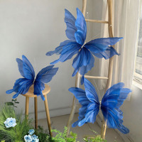 Magnifiques papillons en papier réalistes sur le thème de la forêt, accessoires géants pour vitrine de mariage, décorations et photographie.
