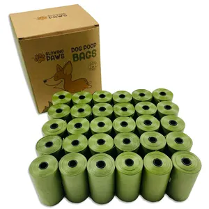 Bền rò rỉ bằng chứng bán buôn phân hủy sinh học tùy chỉnh in Refill Rolls chất thải vật nuôi Túi Dog poop túi hộp của 16