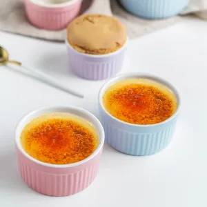 Crème brûlée en céramique Soufflé Plats Gâteau Pudding Dessert Bol Céramique Remekin Bols Pour La Cuisson - Product Image 1