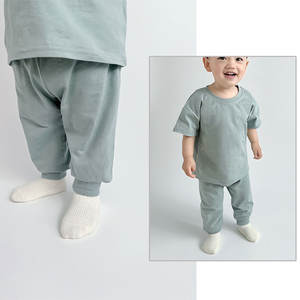 Umwelt freundliche elastische Taille in voller Länge 100% Bio-Baumwolle Kinder Babyhose - Product Image 2