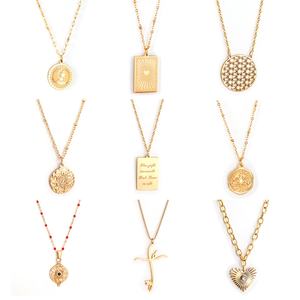 Collar de Acero Inoxidable con Colgante de Moda, Chapado en Oro de 18k, Estilo Hip Hop, para Mujer - Product Image 3