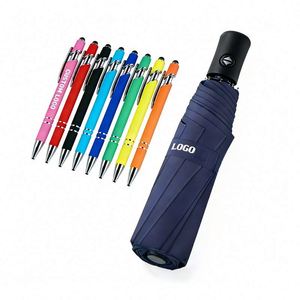 Logo Uv Printing Touch Business Promo Gift Wholesale 2-In-1 Metal Ballpoint Pen 1.0Mm Smooth Writing Black Ink - Product Image 1