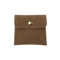 Échantillon Gratuit Pochette d'Emballage pour Bijoux en Cuir PU Mat avec Logo Métallique 3D Doré Personnalisé, Sac de Présentation pour Collier