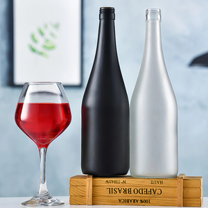 Nhà máy bán rỗng Frosted Glass Champagne chai rượu vang Chai <span class=keywords><strong>750ml</strong></span> rõ ràng màu đen hổ phách Vòng - Product Image 4