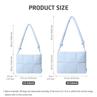 Sac à main matelassé et moelleux pour femmes, housse pour ordinateur portable souple et gonflée, 13/13,3/14 pouces, compatible avec les ordinateurs MacBook Air/Pro de 15-16 pouces