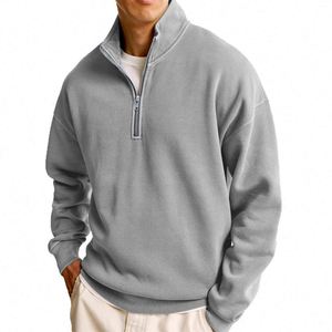 <strong>NY</strong> 2026 New Men's Versatile Sweatshirt Fashion Casual Half Zipper Stand Collar Long Sleeve <strong>Hoodie</strong> - Product Image 1