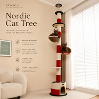 Lighthouse Full Sisal Arbre à chat multi-niveaux, gain de place, du sol au plafond, sans assemblage requis, avec maisonnette et structure d'escalade