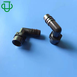 Codo de plástico de nylon negro Jiyou de 1/4 NPTx con rosca interna de 1/2 pulgada para tuberías de fluidos - Product Image 2