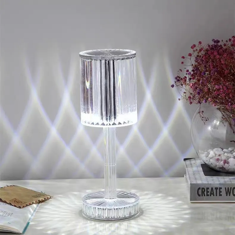 Hot Selling Items Verwijderbare Usb Oplaadbare Creatieve Kristallen Bureaulamp Voor Sfeer Creatie