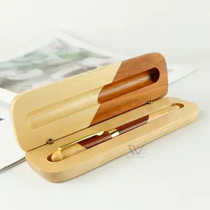 Best Selling Eco Friendly Promotional Wooden Pen Custom Logo Printing Gift Set Box Wooden Ballpoint Pen