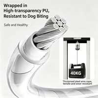 Laisse de chien durable avec sangle de poignet, élastique, rétractable, imperméable, réfléchissante, en polyester et PU, design simple et robuste