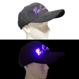 Biểu Tượng Tùy Chỉnh LED Đảng Nhấp Nháy Sợi Mũ Bóng Chày 100% Bông Phát Sáng Trong Bóng Tối Hat Cho Unisex Đêm Chạy Thanh DJ Khiêu Vũ Bên - Product Image 2
