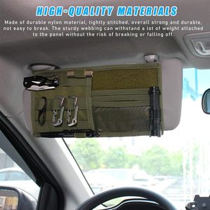 Tactical <b>Molle</b> Car Sun Visor Organizer Khaki Nylon Storage <b>Bag</b> For Vehicle Truck With Multiple Pockets And Hooks - Product Image 2