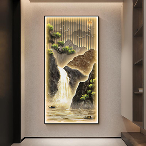 <span class=keywords><strong>Pintura</strong></span> <span class=keywords><strong>de</strong></span> <span class=keywords><strong>Paisaje</strong></span> Personalizada al por Mayor con Luz LED y Marco Metálico para Decoración <span class=keywords><strong>de</strong></span> Porche, Arte Mural para Pared - Product Image 5