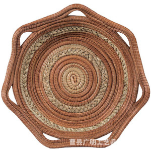Cestas de Almacenamiento de Mimbre Tejido, Forma Irregular con Asas, Color Marrón, para Frutas y Alimentos - Product Image 5