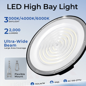 Éclairage LED UFO à haute efficacité 110LM/W, technologie DOB, luminaires industriels en aluminium - Product Image 2