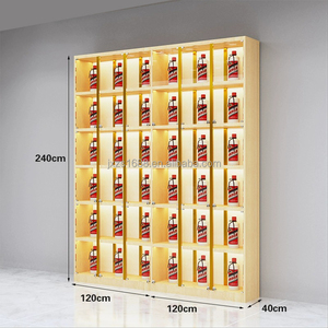 Exhibidor de Madera Maciza Rojo y Blanco de Lujo Personalizado, Mostrador de Supermercado, Exhibidor para Tienda de Tabaco con Iluminación LED de Metal JINXIN - Product Image 3