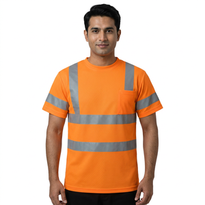 Hi <b>Vis</b> Work Safety <b>T</b> <b>Shirt</b> Custom Safety Reflective <b>T</b>-<b>shirts</b> Short Sleeve for Construction Hi <b>Vis</b> <b>T</b>-<b>shirt</b> - Product Image 1