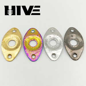 HIVE Teknologi Anti Korosi Baja Tahan Karat yang Luar Biasa, Dekorasi Penutup Jack Audio Gitar Elektrik Model Cat-eye, Penutup Jack Bass - Product Image 5