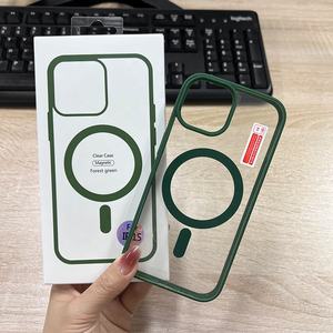 Coques de téléphone transparentes avec anneau magnétique de recharge sans fil pour iPhone 15 Pro Max et 16 Pro – Couleurs variées – <span class=keywords><strong>Achat</strong></span> répété - Product Image 1