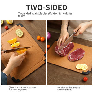 Dubbelzijdig snijplank van dennenhoutvezels, groente- en vleessnijplank, set van 3 - Product Image 5